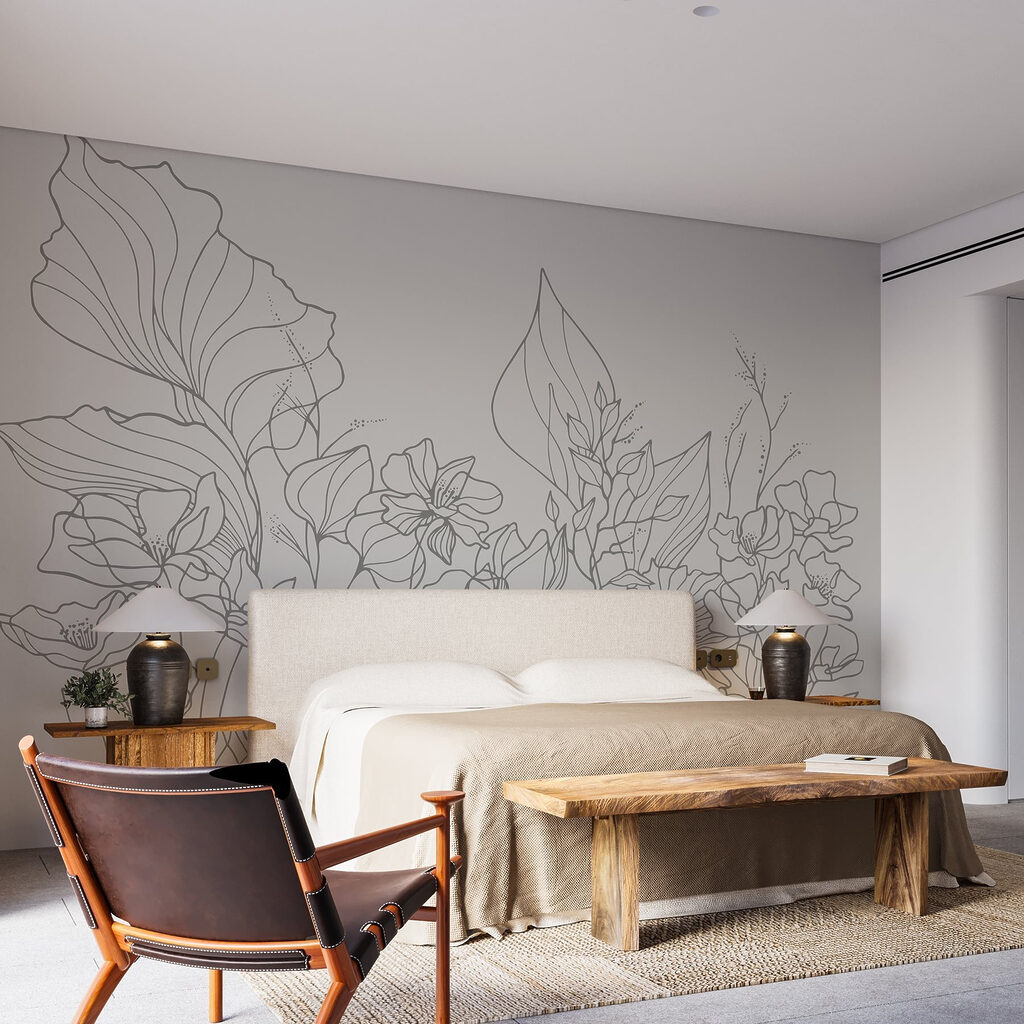 Line drawing of flowers