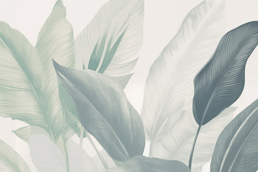 Lush leaves in soft green tones