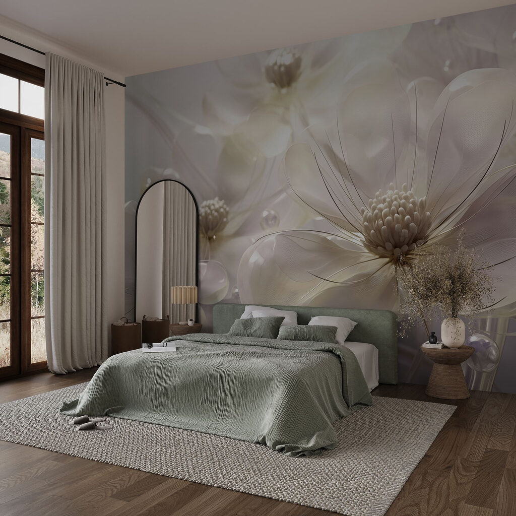 Delicate flowers in soft hues