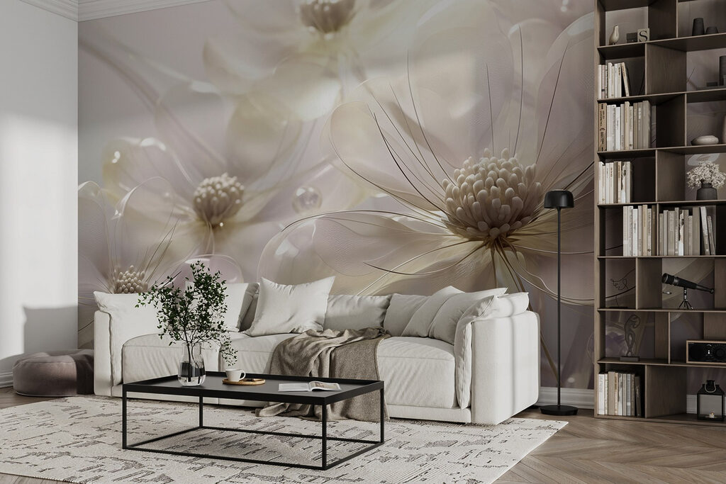 Delicate flowers in soft hues