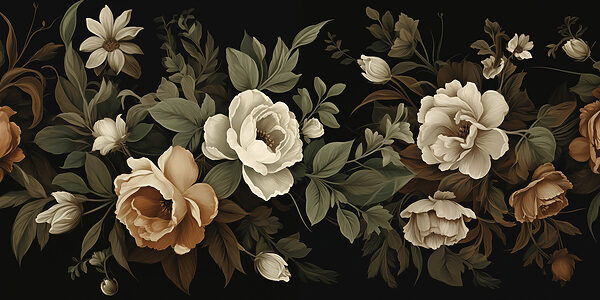 Delicate blooms on a dark backdrop Delicate blooms on a dark backdrop