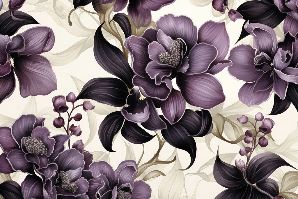 Elegant purple floral design pattern