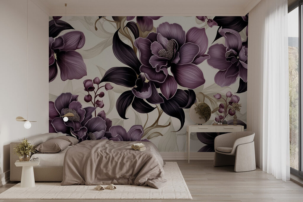 Elegant purple floral design pattern