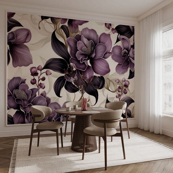 Elegant purple floral design pattern
