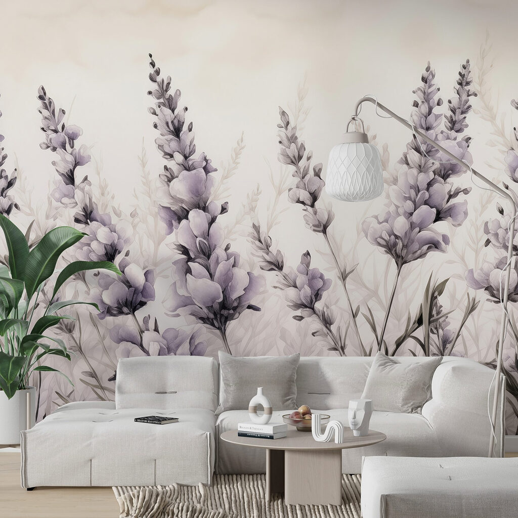 Painting of flowers and leaves