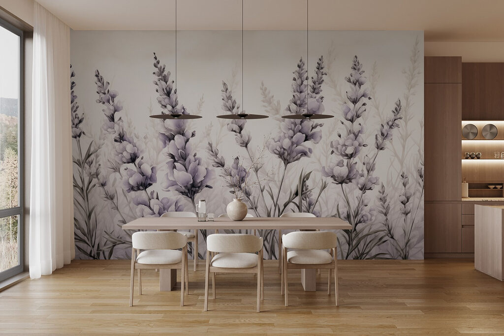 Painting of flowers and leaves