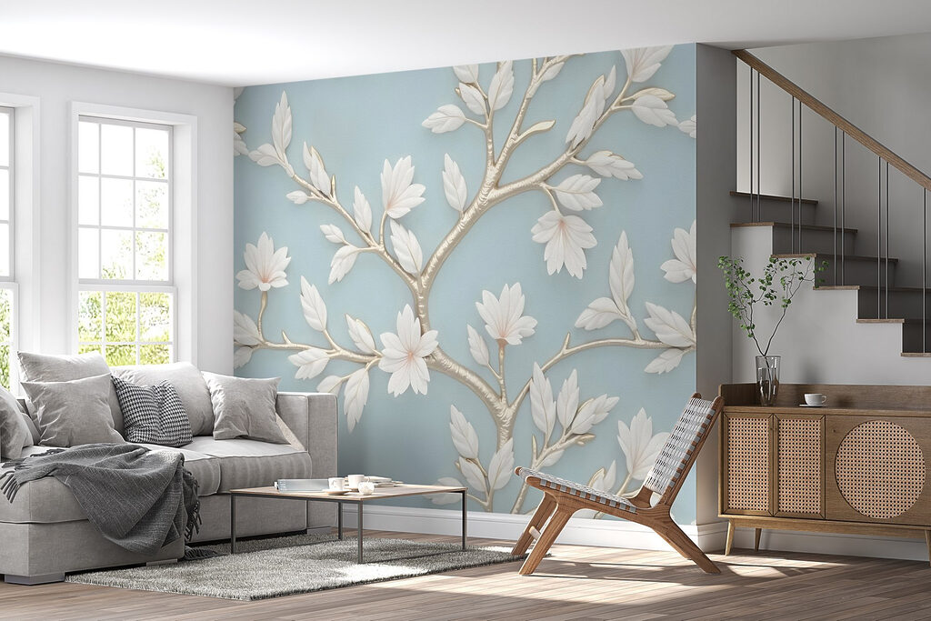 Tree with white leaves and flowers