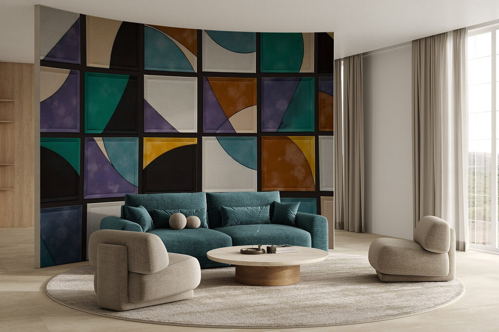 Wall with squares of different colors Wall with squares of different colors