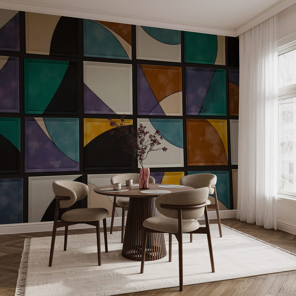 Wall with squares of different colors Wall with squares of different colors