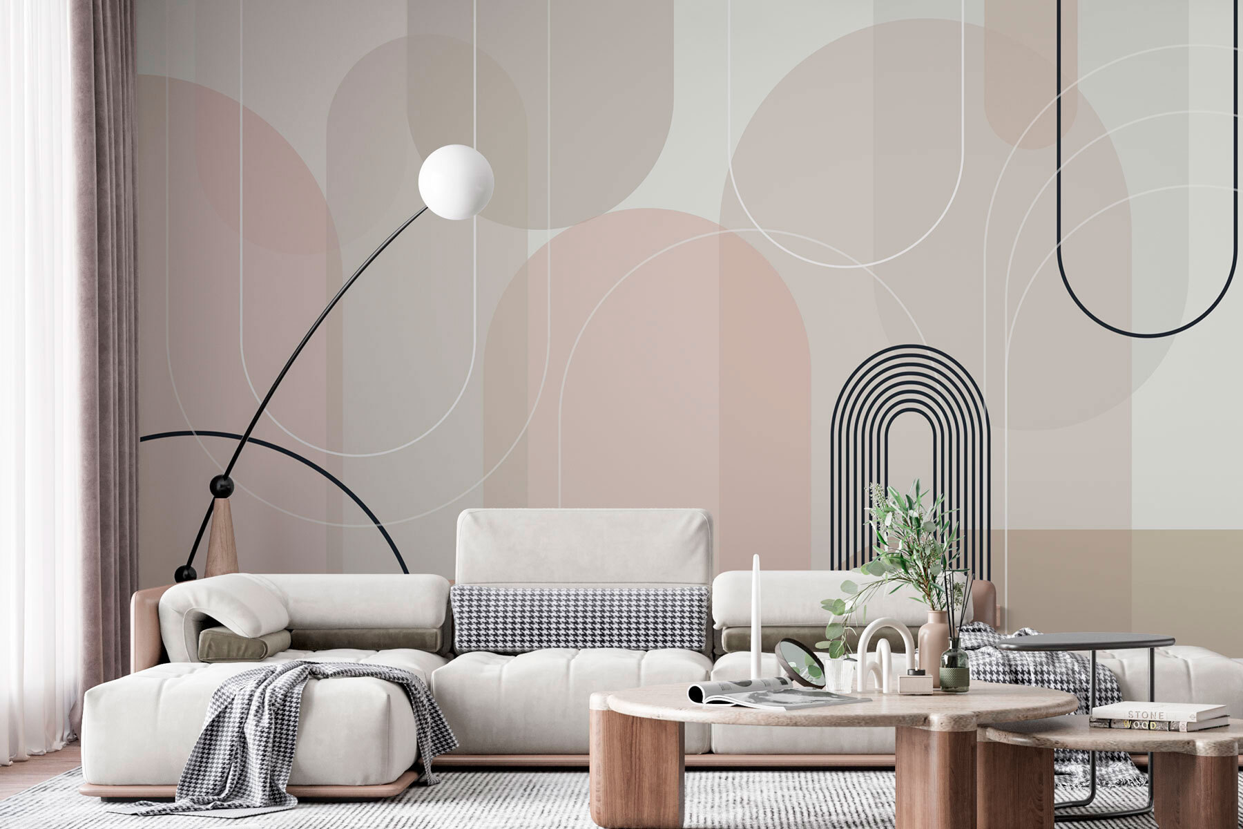 Soft curves in subtle earth tones