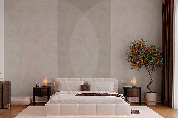 Wall murals Wall murals White and gray background with a white circle (SKU: w02830)