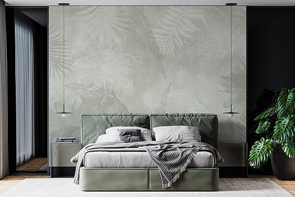 White and grey floral pattern White and grey floral pattern