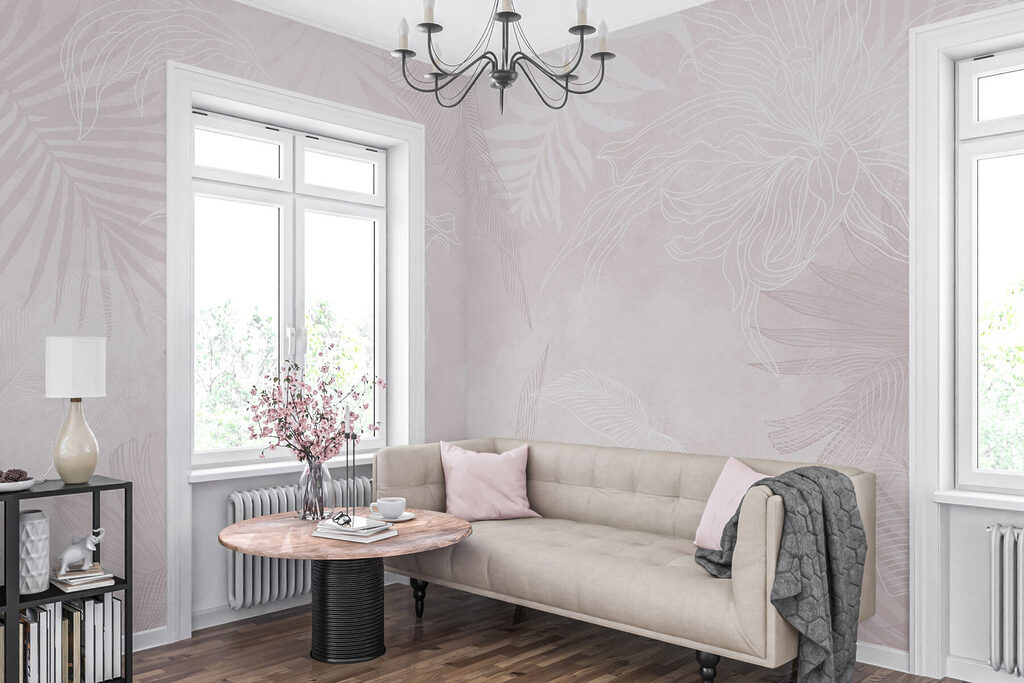 White and pink floral pattern White and pink floral pattern