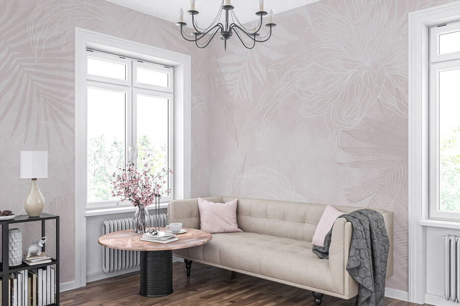 Wall murals White and pink floral pattern - Image 3