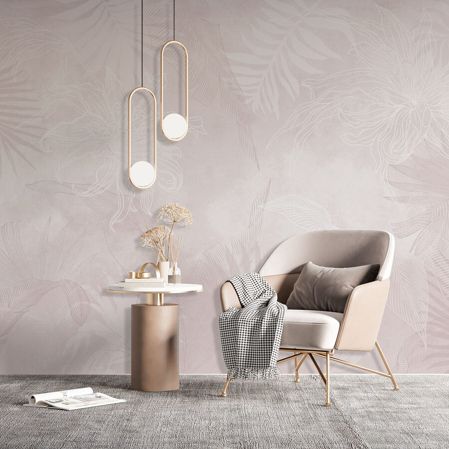 Wall murals White and pink floral pattern - Image 4