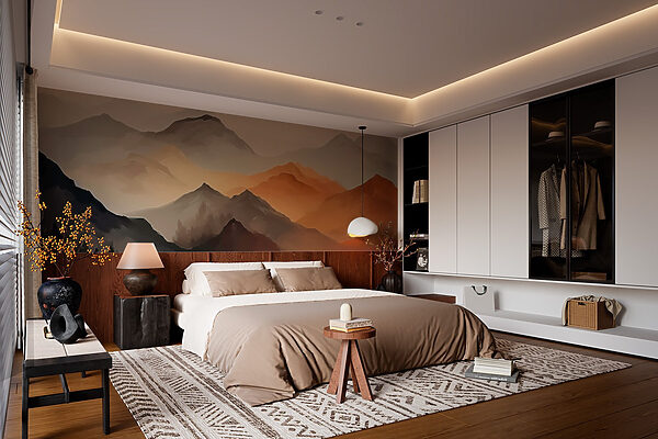 Wall murals Painting of mountains in the fog (SKU: w02825) Wall murals Wall murals Painting of mountains in the fog (SKU: w02825)