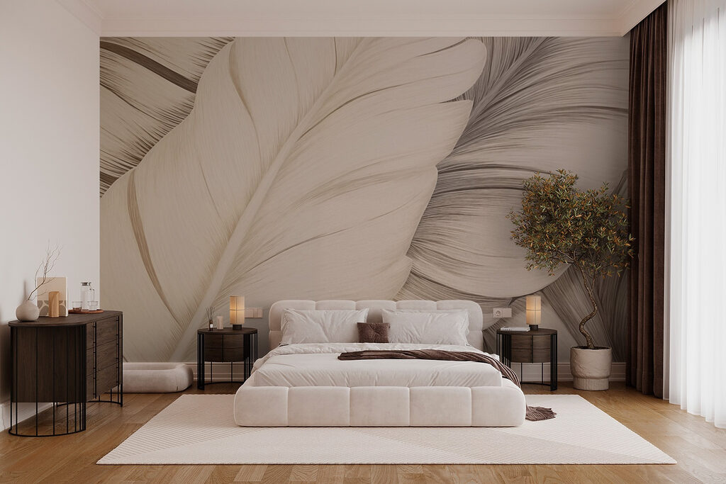 Textured white feathers in soft tones