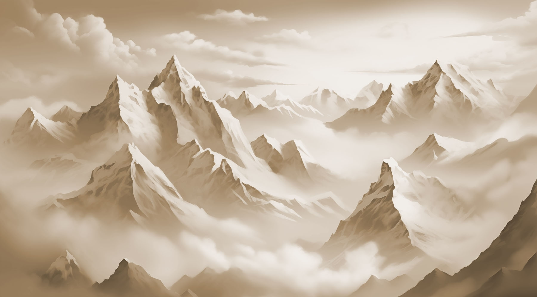 Mountain range with clouds Mountain range with clouds