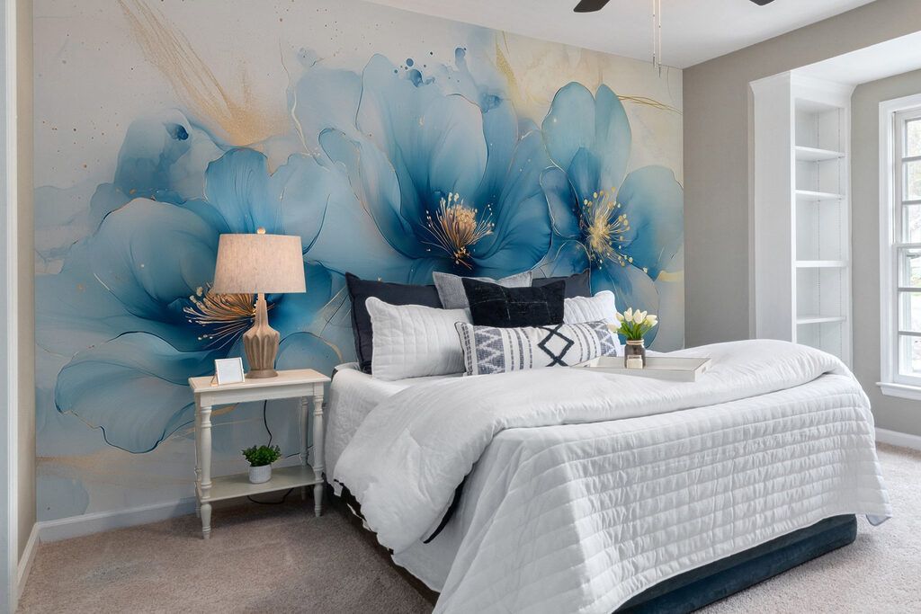 Delicate blue blossoms in soft hues Delicate blue blossoms in soft hues