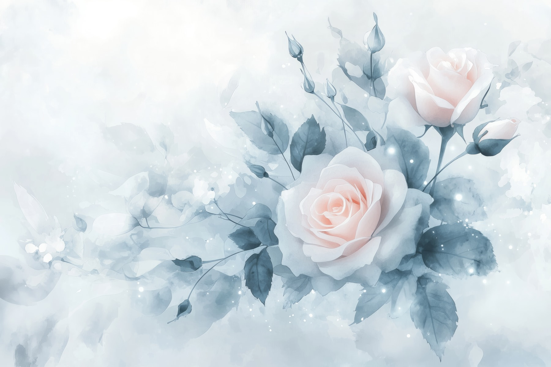 Delicate roses in soft hues