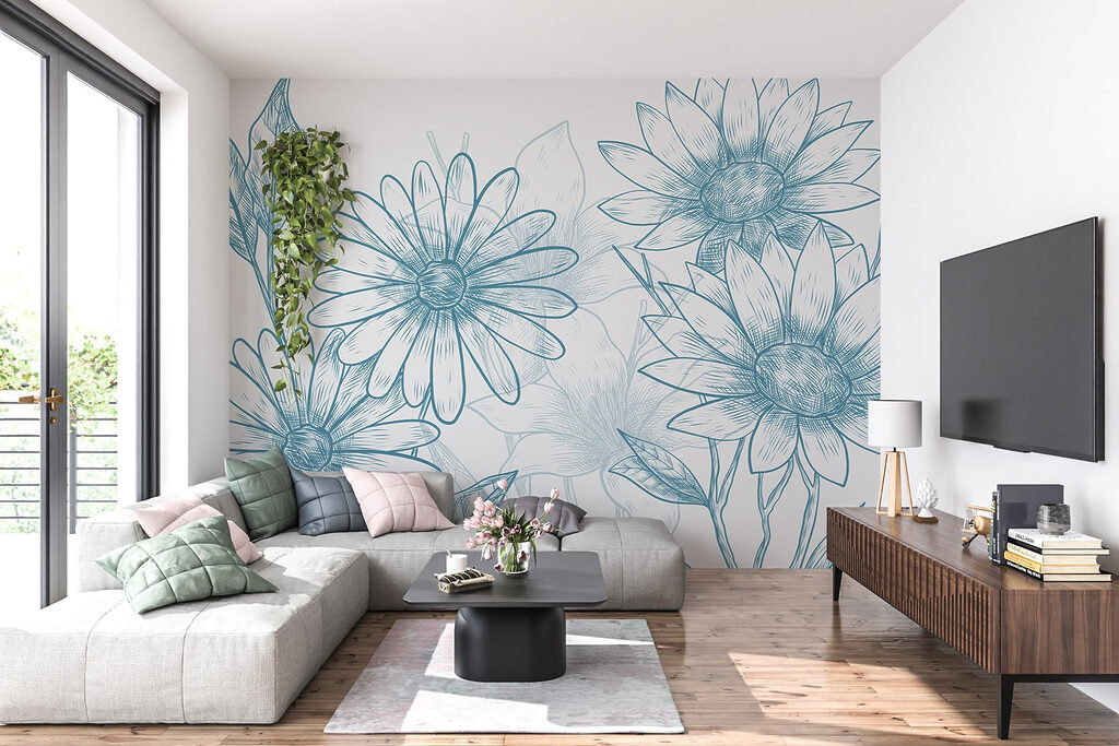 Drawing of flowers and leaves