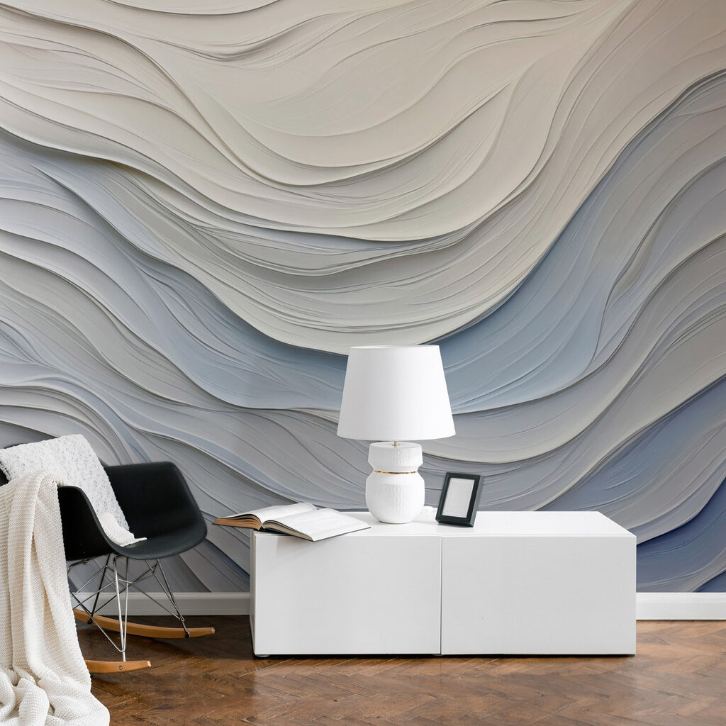 White and grey wavy background