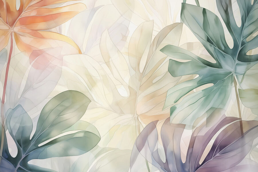 Soft hues of tropical foliage blending.