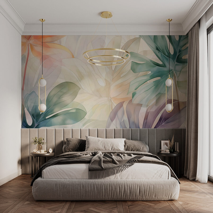 Soft hues of tropical foliage blending.
