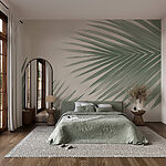 Wall murals Fresh green palm leaves, nature’s touch