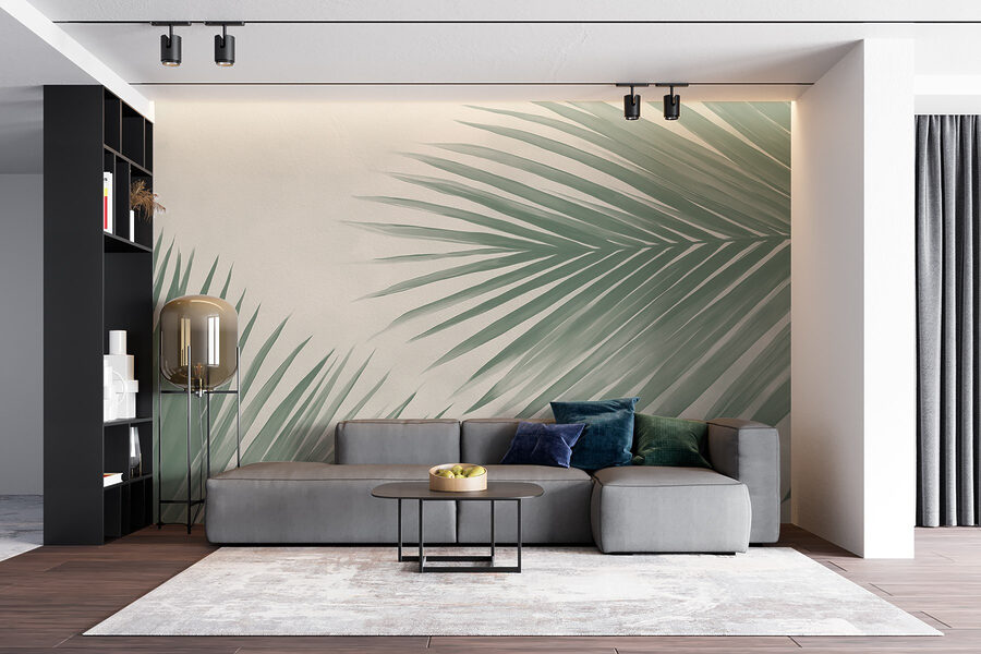 Wall murals Fresh green palm leaves, nature’s touch - Image 4