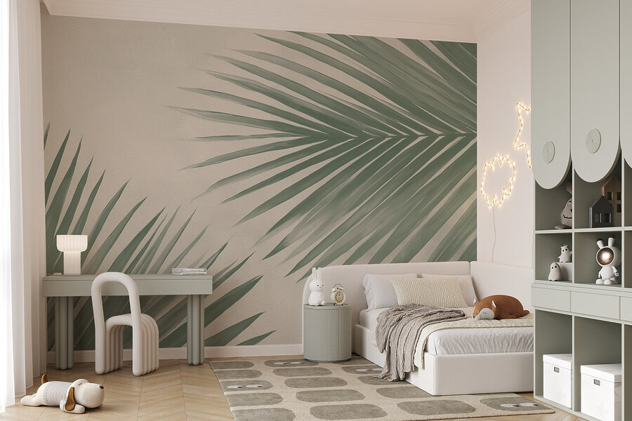 Wall murals Fresh green palm leaves, nature’s touch - Image 5
