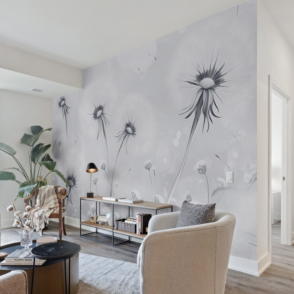 Group of dandelions in a field