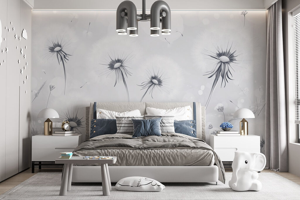 Group of dandelions in a field