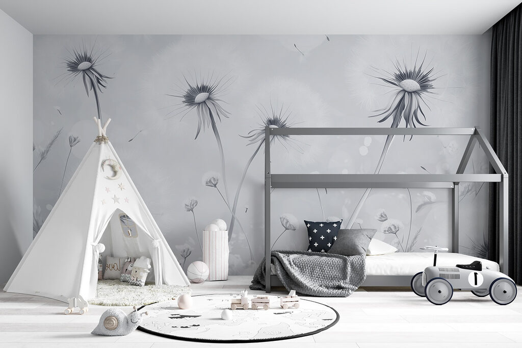 Group of dandelions in a field