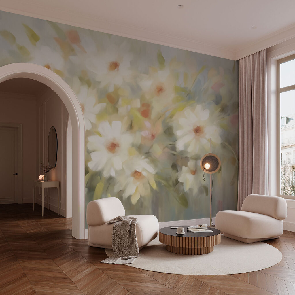 Painting of white flowers