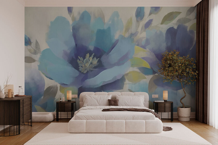 Painting of flowers and leaves