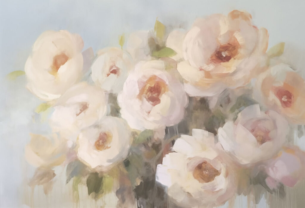 Painting of flowers in a vase