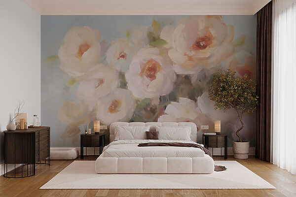 Wall murals Painting of flowers in a vase (SKU: w02881) Wall murals Wall murals Painting of flowers in a vase (SKU: w02881)