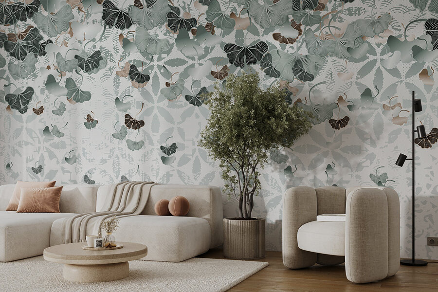 Flowing leaves create tranquil patterns.