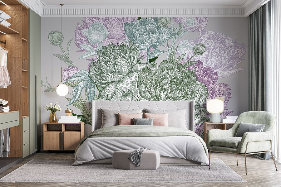 Wall murals Vibrant floral illustration with detail - Image 2