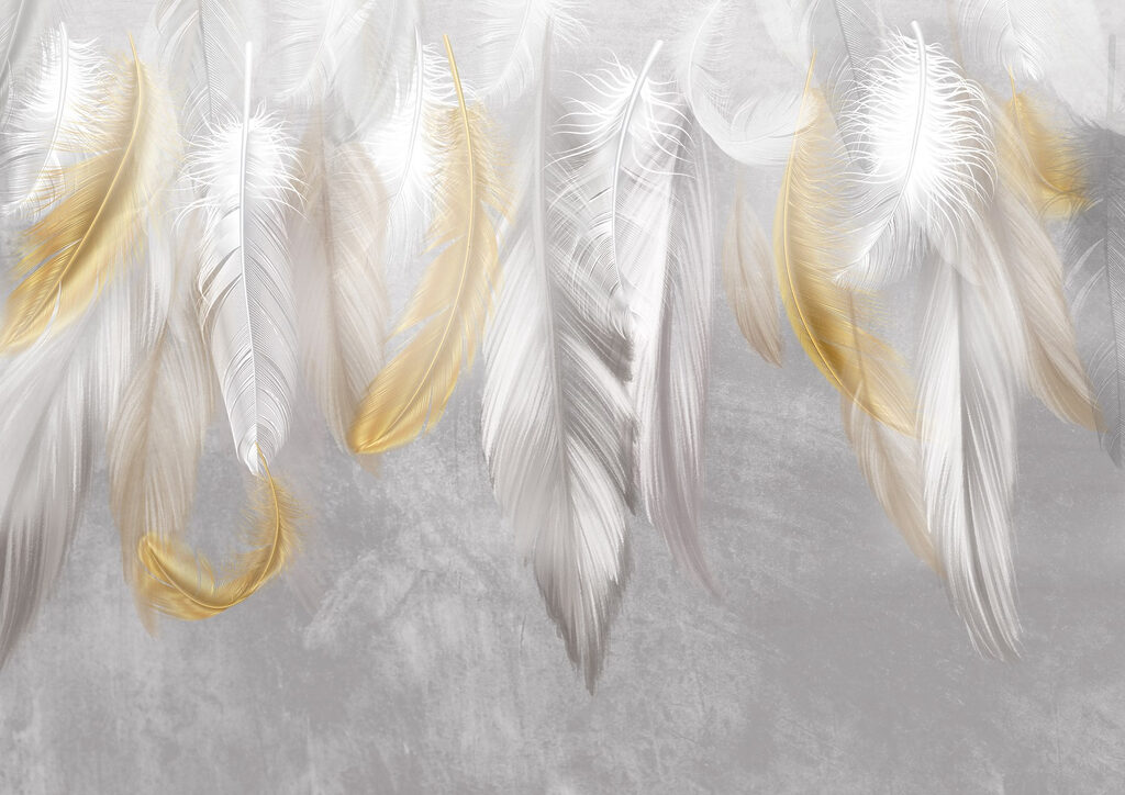 Delicate feathers in soft hues