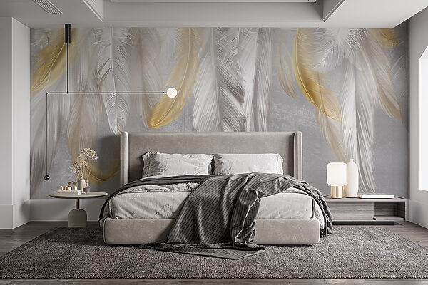 Delicate feathers in soft hues