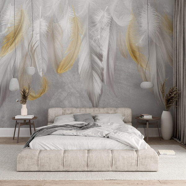 Delicate feathers in soft hues