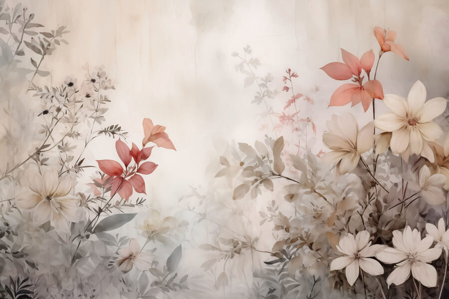 Wall murals Painting of flowers on a wall - Image 3