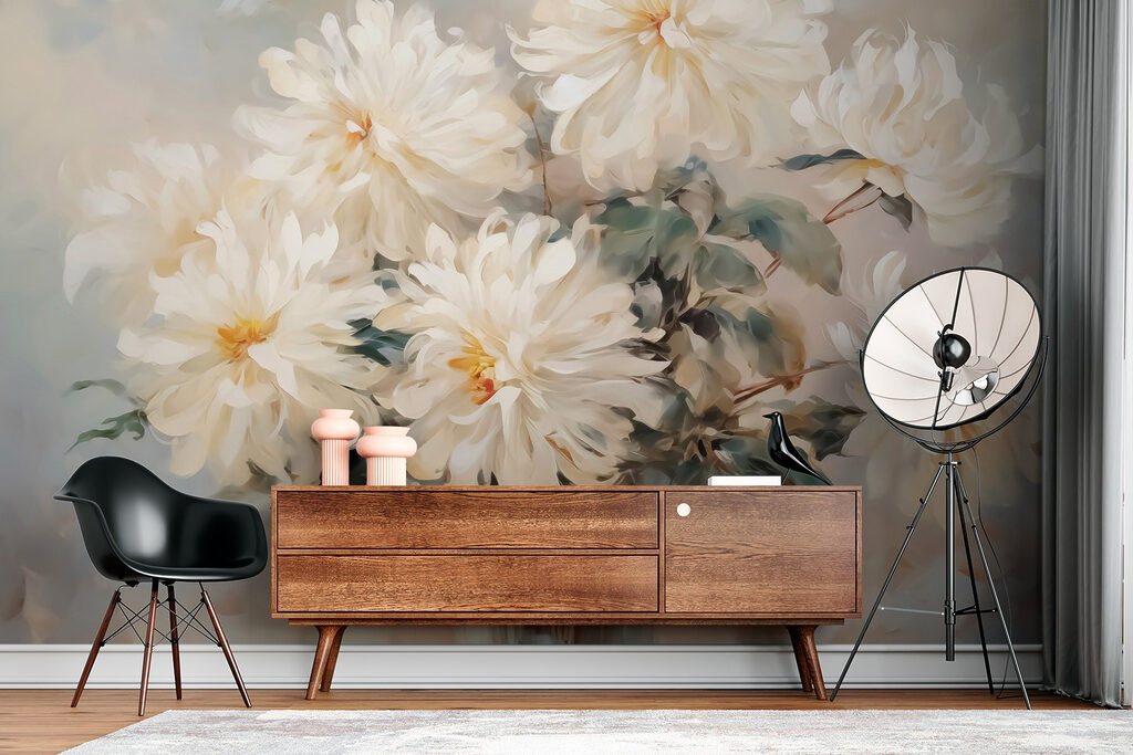 Painting of white flowers