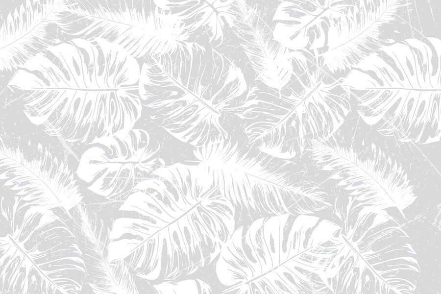 White leaves on a gray background