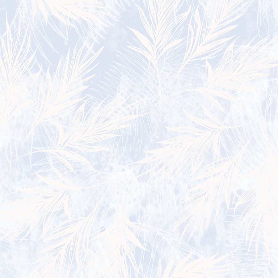 White and blue background with white leaves White and blue background with white leaves