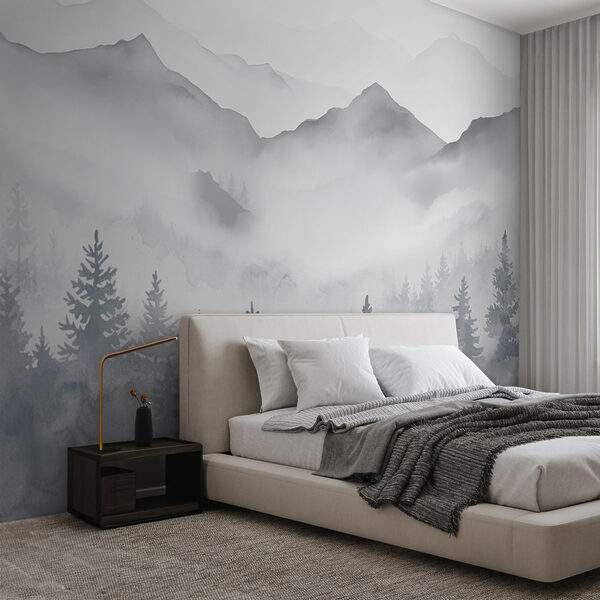 Wall murals Wall murals Landscape of mountains and trees (SKU: w08680)