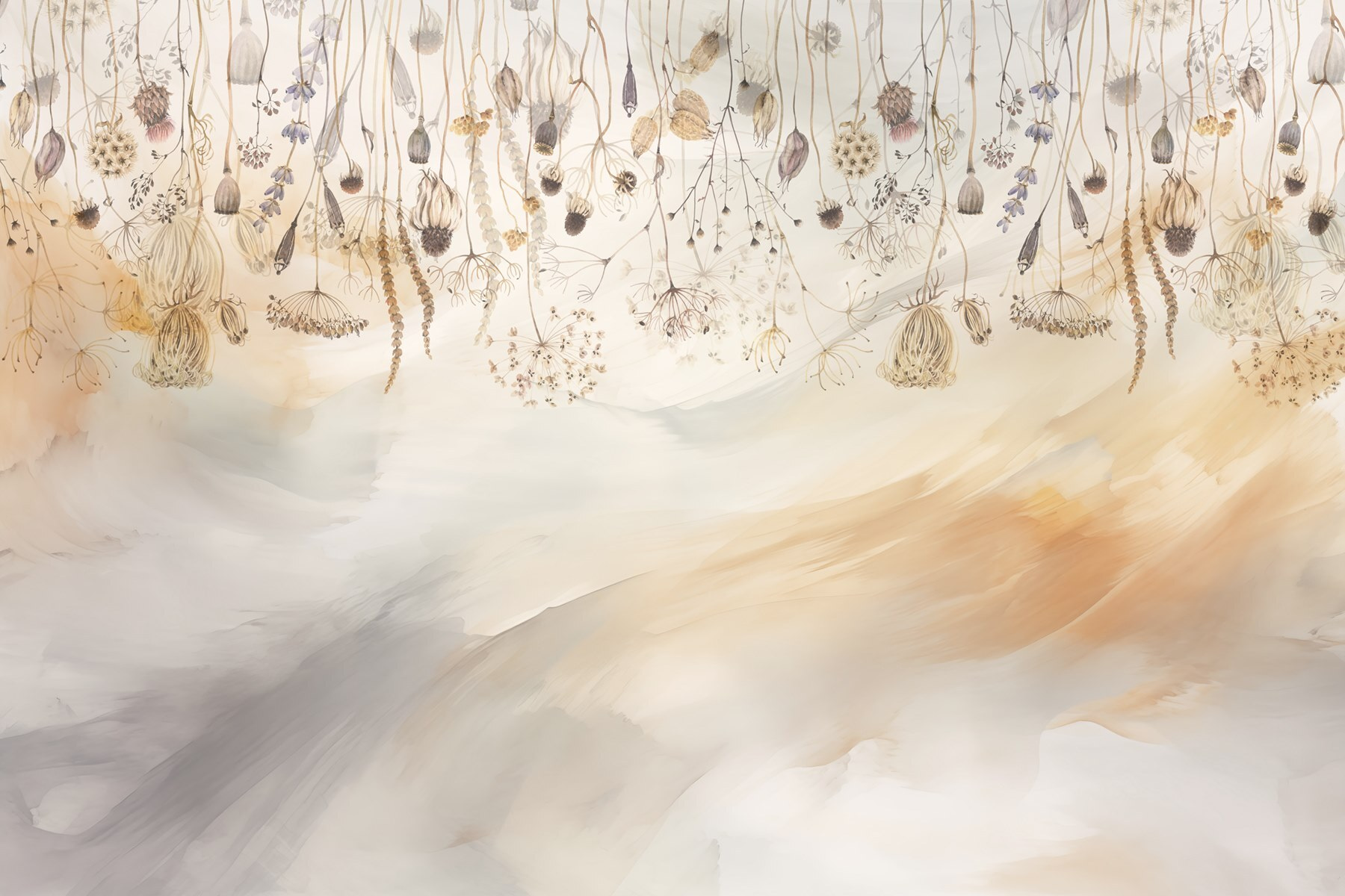 Painting of dried flowers and plants