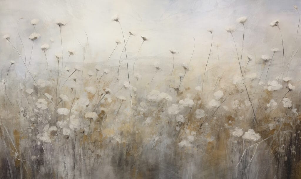 Painting of white flowers